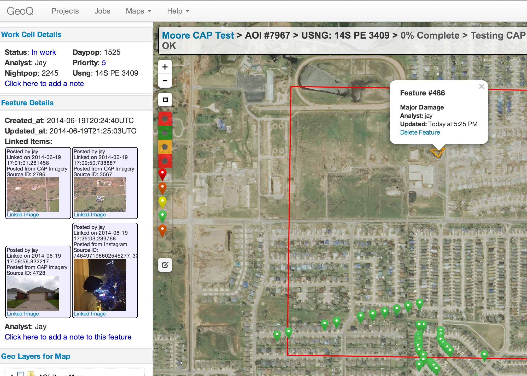 Screenshots of GeoQ.